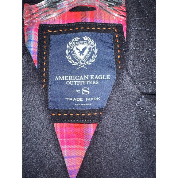 American Eagle Outfitters Charcoal Gray Wool Blend Pea‎ Coat Women's Size S - Picture 4 of 5